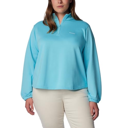 Columbia Women's Trek French Terry Half Zip Update, Aquamarine, X-Small