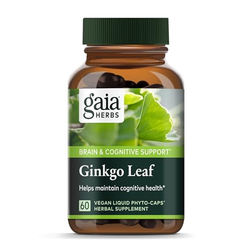 Gaia Herbs Ginkgo Leaf - Traditionally Used to Support Healthy Circulation and Brain Function - Organic, Herbal Supplement - 60 Vegan Liquid Phyto-Capsules (20-Day Supply)
