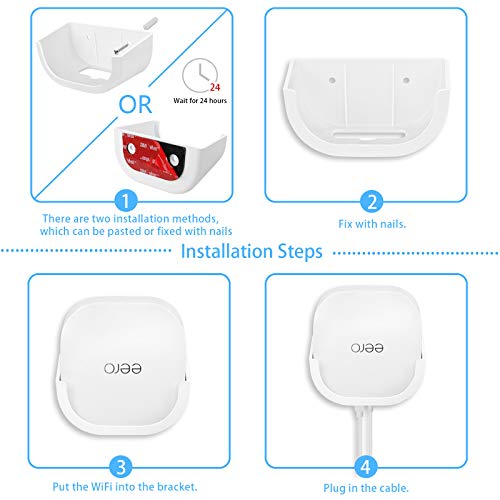 Wall Mount for eero 6, Screwless Strong Adhesive Bracket for eero 6 Mesh WiFi Router (1 Pack) (Not for eero 6+)
