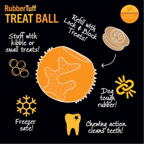 Starmark RubberTuff Treat Ball (Small), Orange