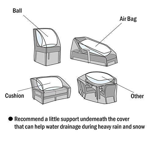 F&J Outdoors Furniture Covers Waterproof UV Resistant Medium-Small Outdoor Furniture Set Cover Round Dining Table Cover, 72" Dia x 27.5" H