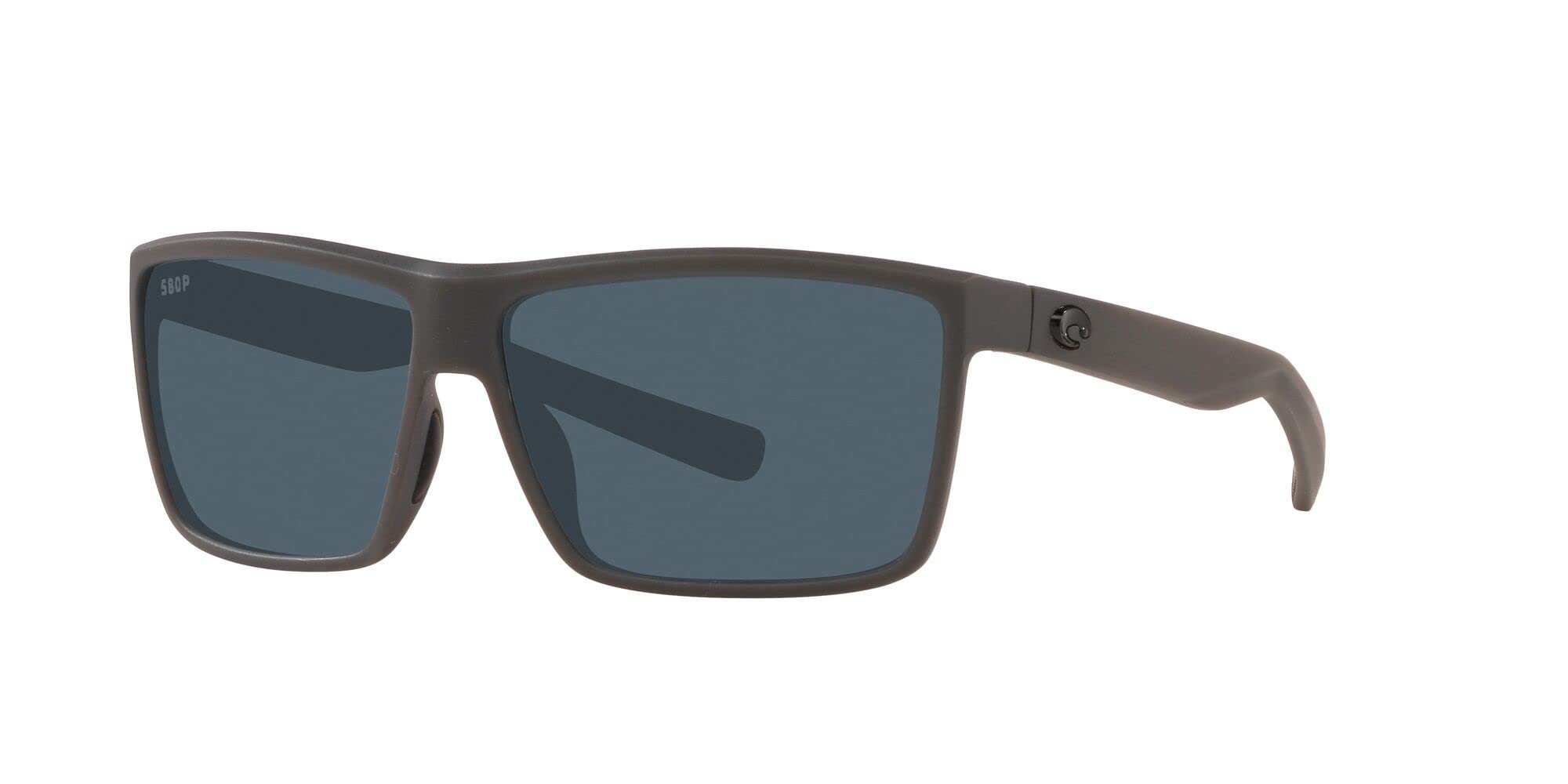 Costa Del Mar Mens Rinconcito Rectangular Sunglasses, Matte Grey/Grey Polarized-580P, 60 mm