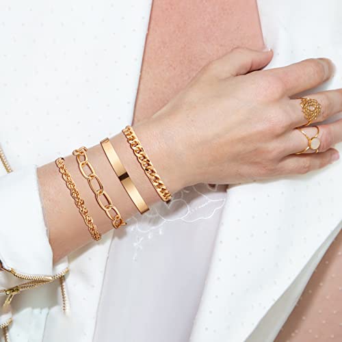 Tiamon 12 Pcs Gold Silver Jewelry Sets for Women Layered Set of Earring Necklace Bracelets for Men Jewelry Gifts(Gentle Style)