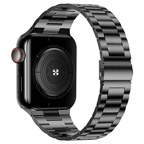 iiteeology Compatible with Apple Watch Band 41mm 40mm 38mm, Upgraded Stainless Steel Replacement Original iWatch Bands for Series 9 Ultra 8 7 6 5 4 3 2 1 Women,Black