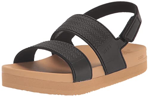 Reef Kids Girls Sandals, Little Water Vista, Black/Tan, 12