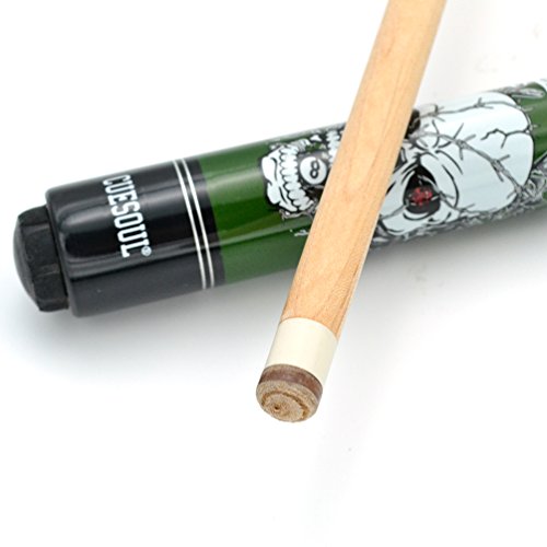 CUESOUL 58 inch 21oz 1/2 Maple Pool Cue Stick Kit- Rock The World Stylish Pattern Cue Design in Red Paint