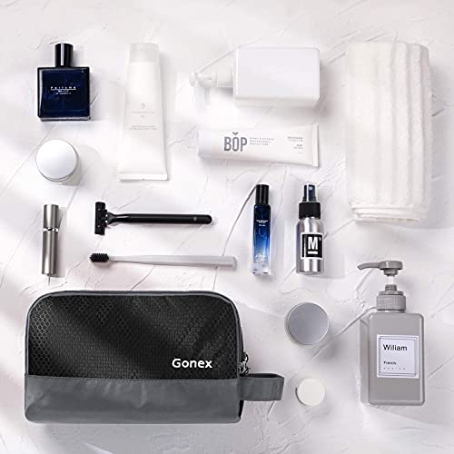 Gonex Travel Toiletry Bag Nylon, Cosmetic Makeup Bag for Women, Dopp Kit Shaving Bag Toiletry Organizer Pink