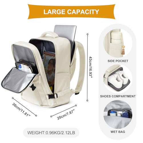 coowoz Travel Backpack For Women Men Airline Approved,Black Carry On Backpack,Hiking Laptop College Backpacks Waterproof Outdoor Sports Rucksack Casual Daypack Fit 15.6 Inch Backpacks