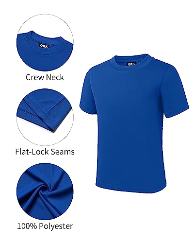 QBK 4T to Youth Neon Shirt Kids UPF 50+ Dry Fit Athletic Short Sleeve T Shirts for Boys and Girls (Pink 3T)