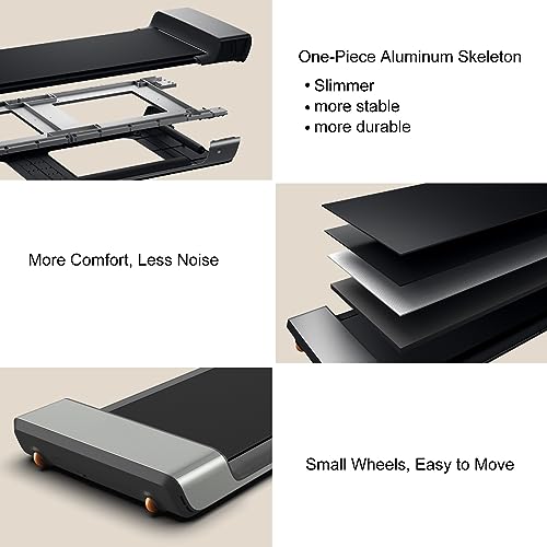 WalkingPad Folding Treadmill, Ultra Slim Foldable Treadmill Smart Fold Walking Pad Portable Safety Non Holder Gym and Running Device P1 Grey 0.5-3.75MPH