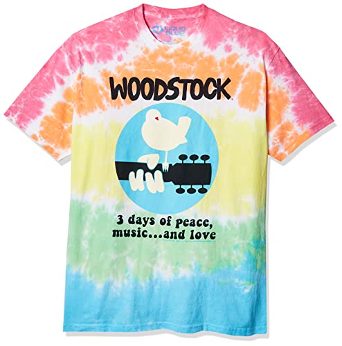 Liquid Blue Men's Woodstock Banded Tie Dye Short Sleeve T-Shirt, Multi, Medium