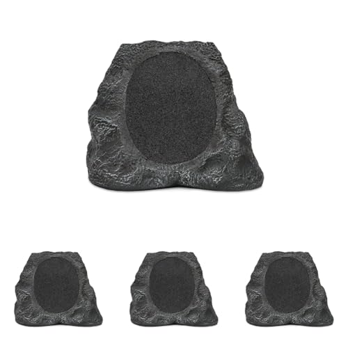 Victrola Rock Speaker Connect, Granite, Wireless Outdoor Speaker with Bluetooth 5.3, 22-Hour Battery Life, Portable Speaker with Solar Charging, Link Up to 20 Rock Speakers, IP54 Waterproof Speaker