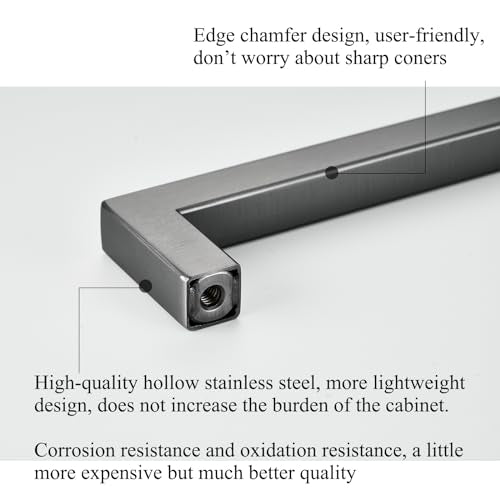 Aibeli 20 Pack Kitchen Cabinet Handles 5 Inch Hole Center Ancient Grey Square Cabinet Pulls Grey Drawer Handles Modern Cupboard Handles Stainless Steel Kitchen Cabinet Hardware
