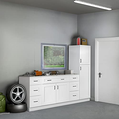 Brookings Shaker Unassembled Bridge Wall Kitchen Cabinet W3012, 30 W x 12 D x 12 H, Painted White, Solid Wood, Design House, 561621