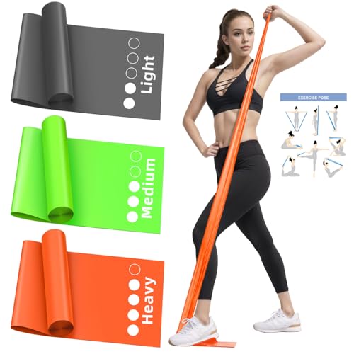 4.9ft Resistance Bands Set, Exercise Bands for Working Out, Elastic Bands for Home Exercise, Gym, Physical Therapy Bands for Stretch, Recovery, Yoga, Pilates, Rehab, Strength Training - Colorful