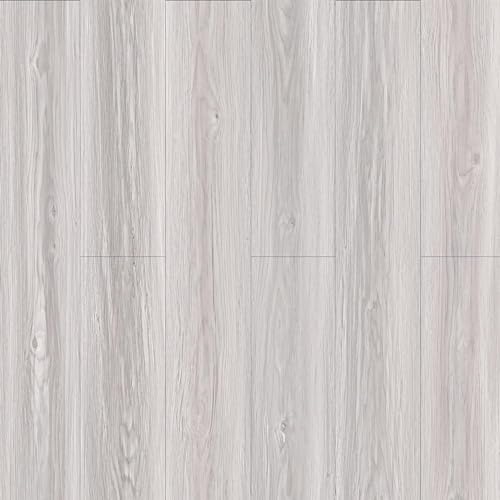 Wood Light Grey Peel and Stick Flooring Tile Waterproof-(NO Sticky Residue Left)36" x 6"-Self Adhesive Wood Plank Vinyl Flooring Tiles for Kitchen Bathroom, Bedroom, Living Room 4 Pack 6 Sq.Ft-Cotton