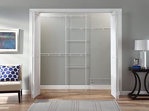 ClosetMaid 1608 Closet Organizer Kit with Shoe Shelf, 5-Foot to 8-Foot, White