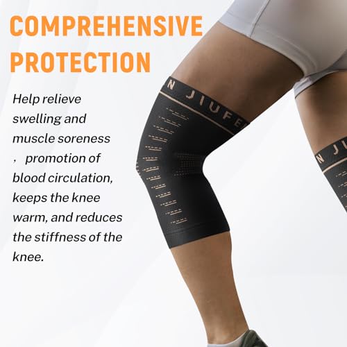 JIUFENTIAN Copper Knee Sleeve,Copper Knee Braces for Women and Men Arthritis,ACL, Tendinitis, Meniscus Tear, Joint Pain Relief, Running, Working Out, Fitness, Weightlifting(Small)