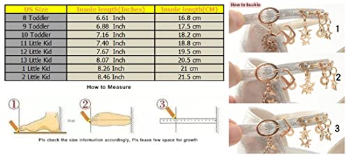 LFHT Little Kids Girls Dress Pumps Glitter Sequins Princess Low Heels Mary Jane Party Dance Shoes Rhinestone Sandals (8 M US Toddler, Golden)