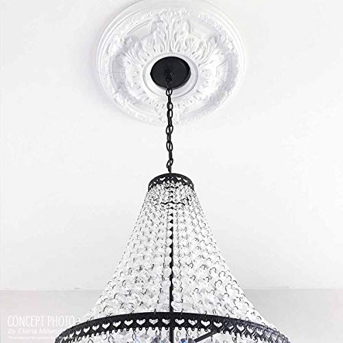 Ekena Millwork CM18ATRBC Attica Ceiling Medallion, 18"OD x 4"ID x 5/8"P (Fits Canopies up to 5"), Hand-Painted Root Beer Crackle