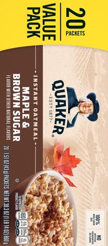 Quaker Maple Brown Sugar Oatmeal Hot Cereal Instant, 30.3 Oz