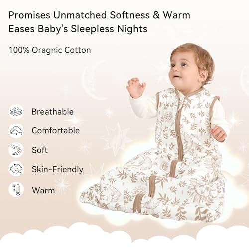 Unnivoll Baby Sleep Sack 12-18 Months 3 Pack 100% Cotton Lightweight 0.5 TOG Wearable Blanket Baby Sleep Bag with 2-Way Zipper for Newborn Infant White Gray Blue Space