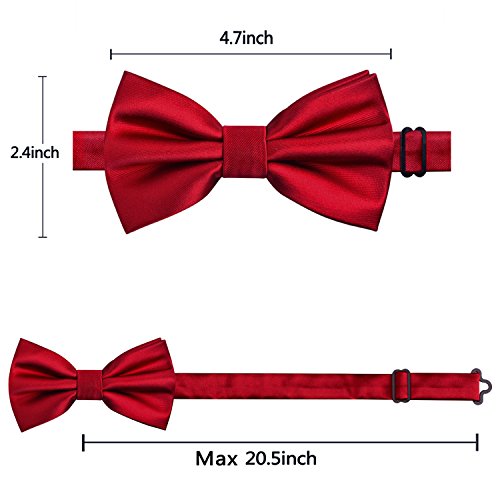 Alizeal Pre-tied Adjustable Bow Tie for Men Formal Solid Tuxedo Bow Tie, Purple
