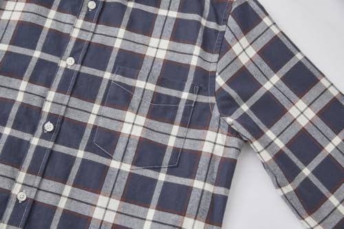 Double Pump Big and Tall Flannel Shirts for Men Cotton Long Sleeve Casual Button Down Plaid Shirt from XXL (T) to 6XL(T)(FL263,6XLT)