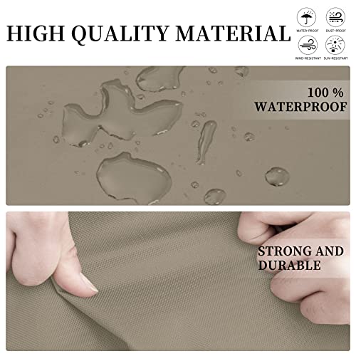 Easy-Going Patio V-Shaped Sectional Sofa Cover, Waterproof Outdoor Sectional Cover,Heavy Duty Garden Furniture Cover with Air Vent 70" L (on Each Side) x 33.5" D x 31" H, Camel