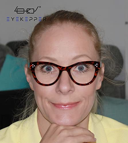 Eyekepper Large Cateye Design Reading Glasses Oversized Readers for Women Reading - Tortoise +2.75