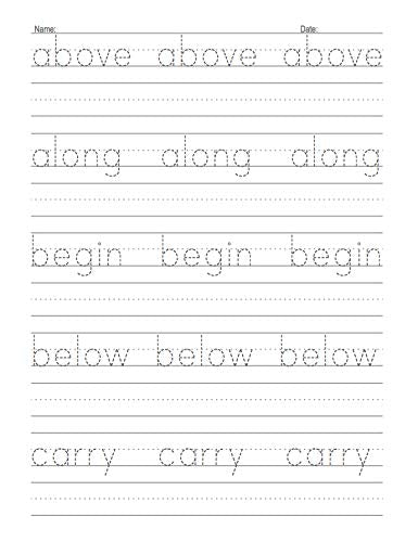 Handwriting Practice Book for Kids Ages 6-10 : Printing workbook for Grades 1, 2 & 3, Learn to Trace Alphabet Letters and Numbers 1-100, Sight Words, ... and Math Drills for Grades 1, 2, 3 & 4)
