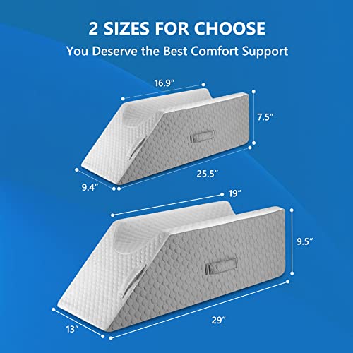 Forias Leg Elevation Pillows for After Surgery, Injuries or Rest, Memory Foam Leg Pillows for Sleeping Leg Elevating Pillow Wedge Pillow for Sciatica Back Knee Hip Ankles Pain Relief