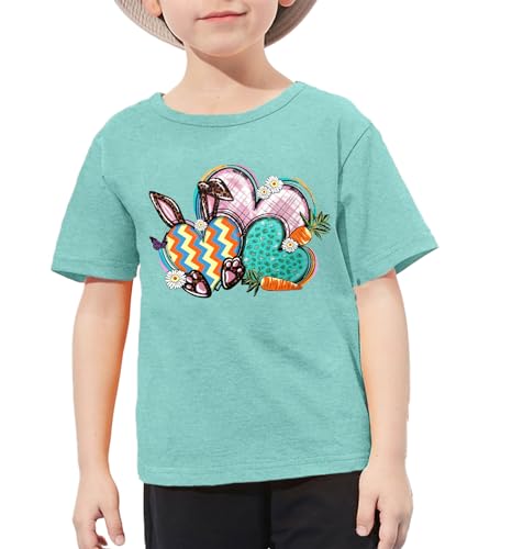 Toddler Easter Shirt Cute Bunny Rabbit Graphic T-Shirt Just a Girl Who Loves Bunnies Letter Print Tee Tops