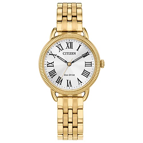 Citizen Ladies' Eco-Drive Classic Watch in Gold-Tone Stainless Steel, Silver-Tone Dial
