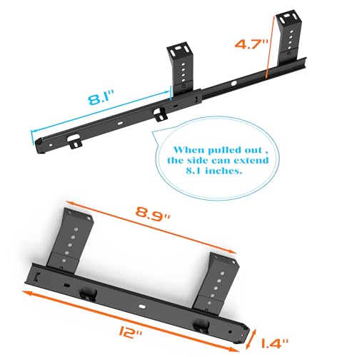 FRMSAET Sliding Keyboard Drawer Tray Hardware 12/14/16/18 inches Slides Heavy Duty Metal Slides Keyboard Slides Mounting Accessories/Ideal for Under Desk Kitchen Cabinet Drawer (12 inches, Black)