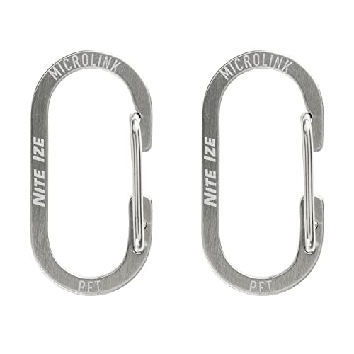 Nite Ize MicroLink Pet Tag Carabiner, Stainless Steel Cat and Dog Tag Clip, 2 Count (Pack of 1)