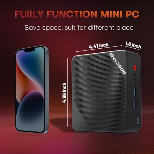 BOSGAME P4 Dual 2.5 GbE LAN Gaming Mini PC Ryzen 7 5700U 16GB RAM 512GB SSD Winodws 11 Pro Mini Computers, Triple 4K Displays (HDMI+DP+Type-C), Support PS3 Emulator Micro PC, WiFi 6E, BT5.2