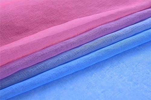 Yancorp Sheer Curtain Semi Bedroom Curtains 63 inches Length Linen Blue Beige Ombre Curtains Rod Pocket Drapes Girls Living Room Mermaid Bedroom Nursery Kids Window Decor, 1 Panel(Blue Beige,52"x63")