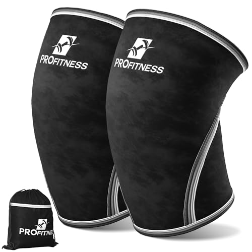 Knee Sleeves Weightlifting Women & Men - 7mm Thick Lifting Knee Sleeves Provides Knee Support for Men & Women crossfit knee sleeves - Knee Sleeves for Squats (Black, Small)