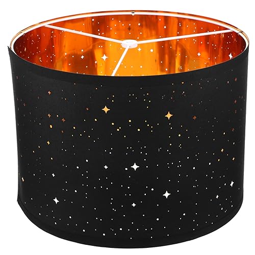 BESTOYARD Star Lamp Shade 13 x 10 Inch Drum Lampshade Shades Black Etching Process Funky Lamp Shades for Table Lamps Light Shade Pendant Light Holder Replacement