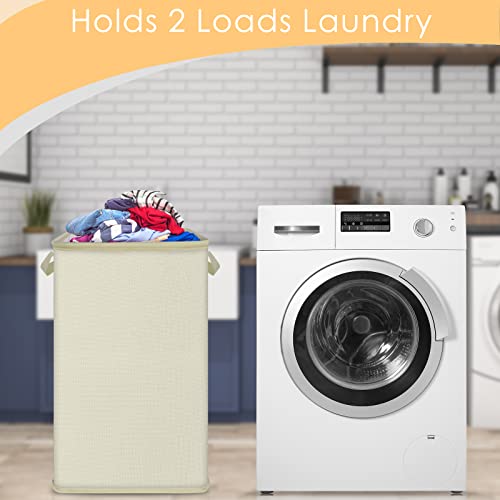 SNIGJAT Large Laundry Hamper, Tall Laundry Hamper with Sturdy Handles, Hampers for Laundry, Rectangular Dirty Clothes Hamper for Bedroom, Extra Large Laundry Basket for Clothes Toys (80 L)
