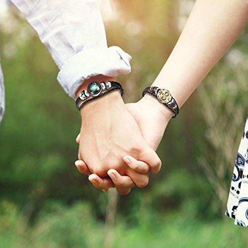 Dcfywl731 2Pcs Libra Zodiac Bracelets for Women 12 Constellations Multilayer Leather Bracelet Handmade Woven Zodiac Sign Wrap Wristband Cuff Bracelet Zodiac Gifts for Birthday Christmas