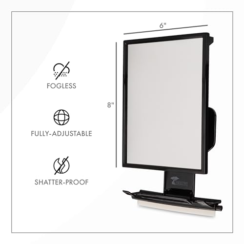 ToiletTree Products Fogless Shower Mirror - Anti-Fog Mirror - Adjustable Shaving Mirror with a Squeegee - Rust-Proof, Impact-Resistance Bathroom Shower Mirror - Tall