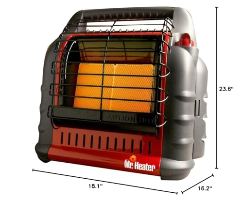 Mr. Heater Portable Big Buddy Propane Heater with 10-Feet Propane Hose Assembly and Propane Tank Refill Adapter Bundle - Propane Heater for Outdoor & Indoor use - 4,000, 9,000 or 18,000 BTU (3 Items)