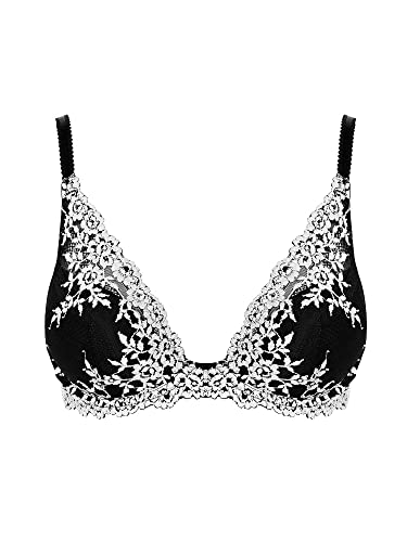 Wacoal Women's Embrace Lace Plunge Convertible Contour Bra, Black, 34D