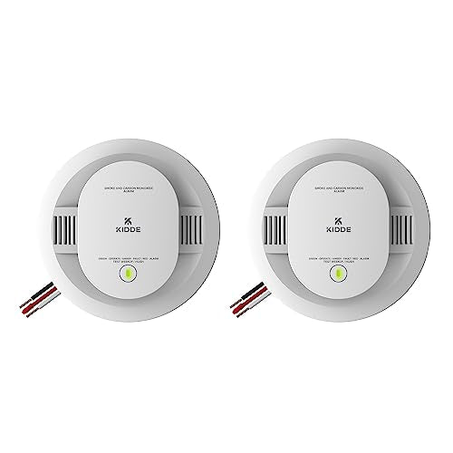 Kidde Hardwired Smoke & Carbon Monoxide Detector, AA Battery Backup, Voice Alerts, Interconnectable, LED Warning Light Indicators, 2 Pack