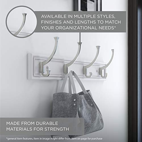 Franklin Brass Key Tidy (1-Pack) Black Key Holder 14" Wall Mount Key Rack 7 Key Hooks for Wall, Hallway, Entry Small Keychain Rail Organizer FBKEYT7-BSE-R