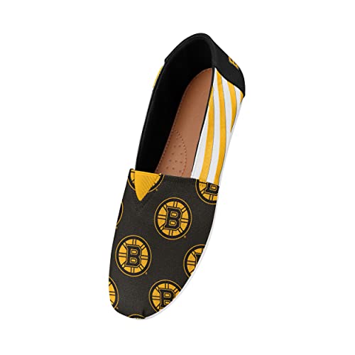 FOCO NHL Boston Bruins Women's Canvas Stripe Shoes, X-Large (11-12), Black