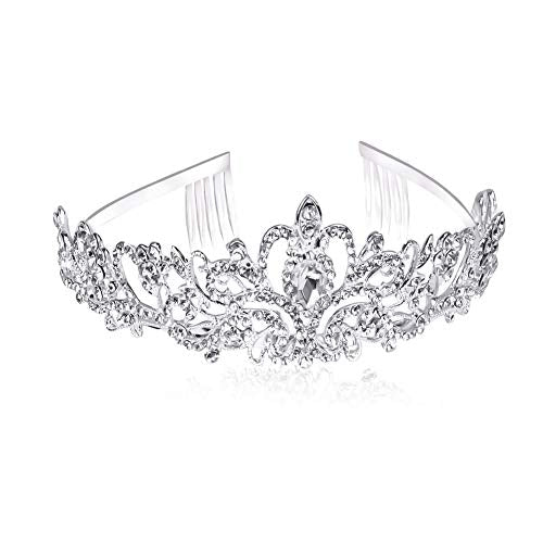 Didder Gold Light Brown Rhinestone Princess Tiaras for Women and Girls Gothic Queen Tiara Halloween Costume Party Wedding Prom Medieval Headpiece