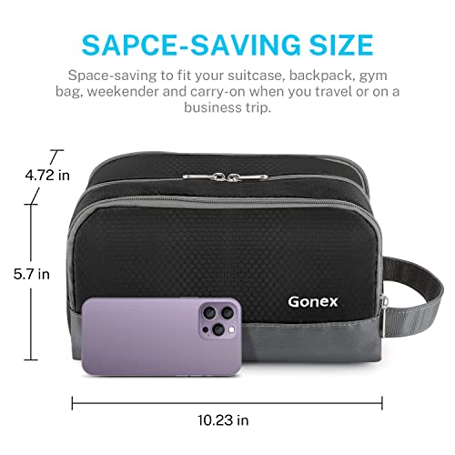 Gonex Travel Toiletry Bag Nylon, Cosmetic Makeup Bag for Women, Dopp Kit Shaving Bag Toiletry Organizer Pink